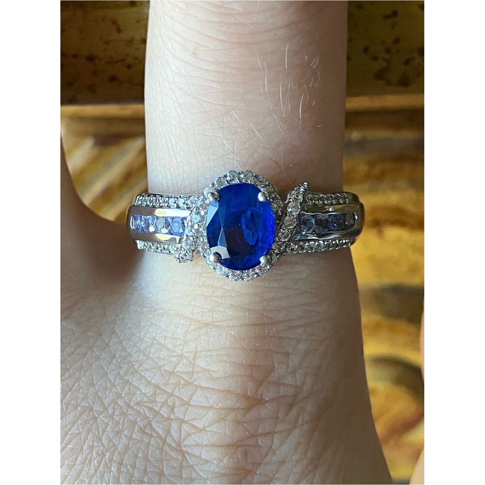 Tanzanian Blue Spinel Tanzanite Sterling Silver Ring Size 10